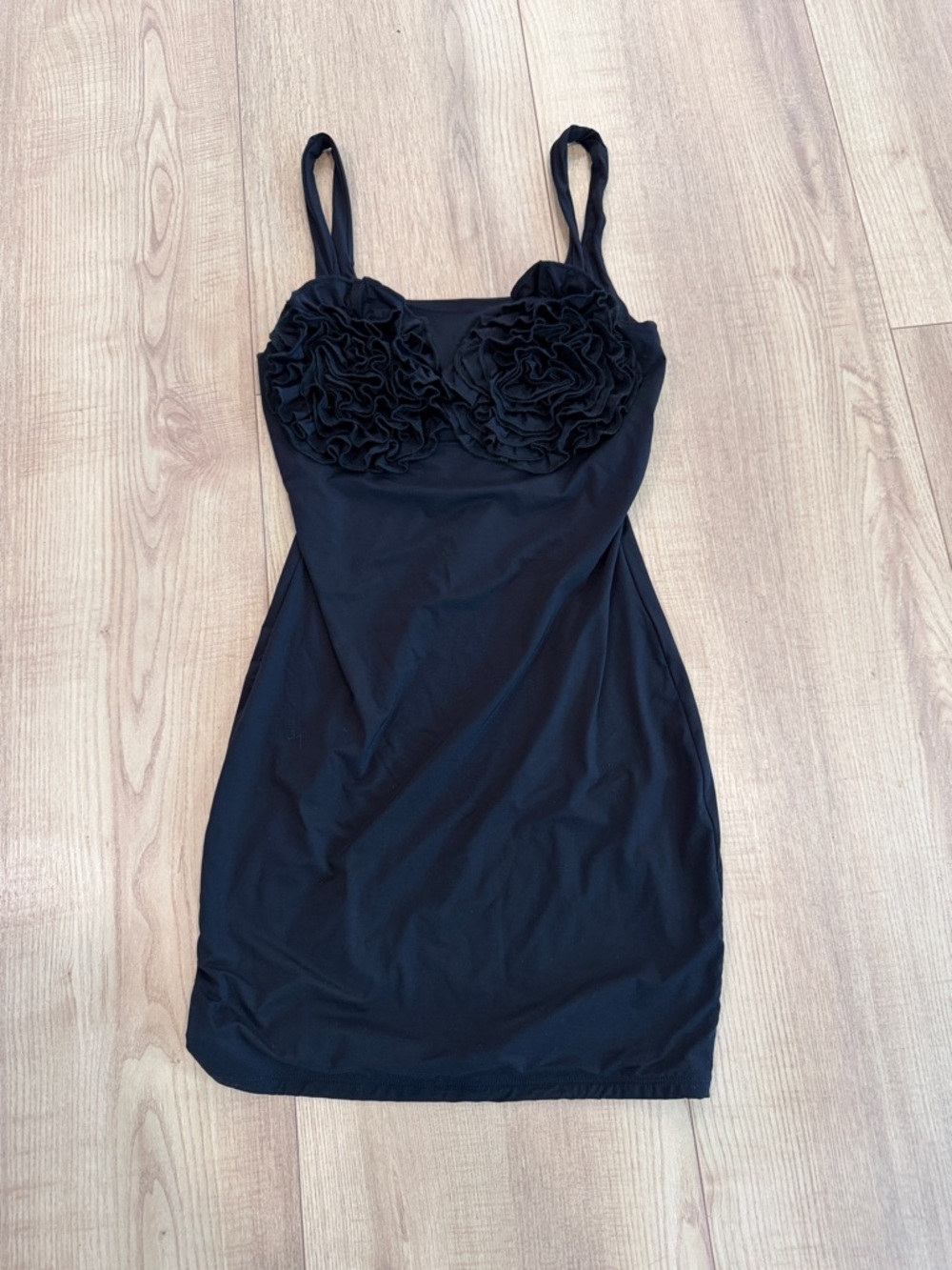 naked wardrobe Black Rosette Slip Dress - Picture 2 of 3